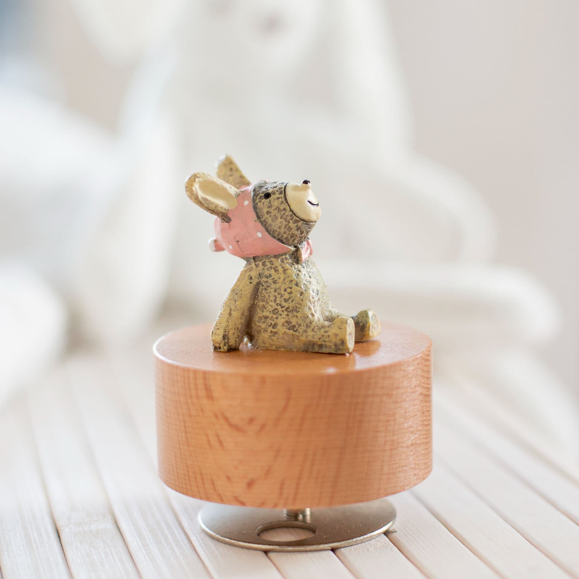 Wooden Music Box Bunny view 3