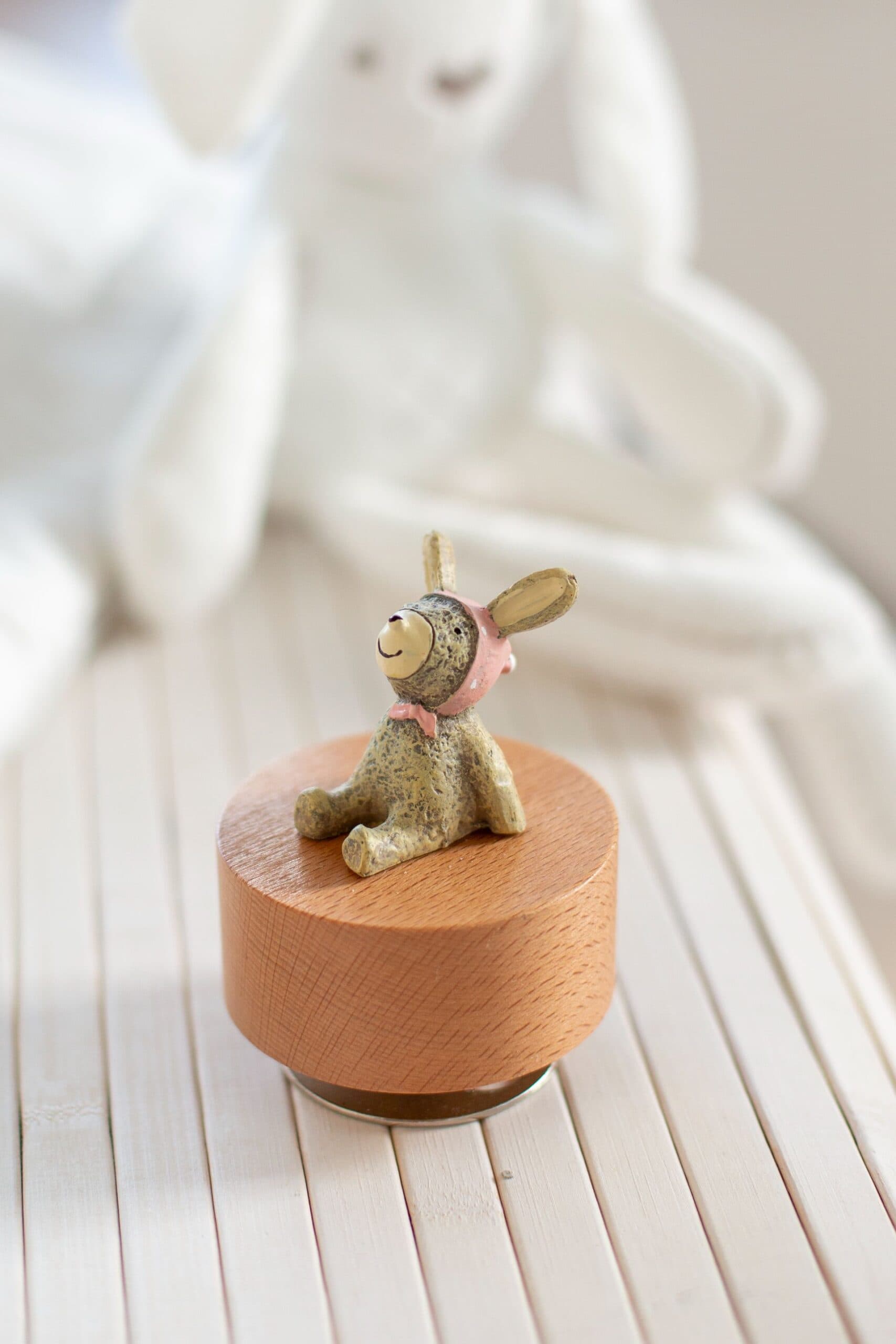 Wooden Music Box Bunny