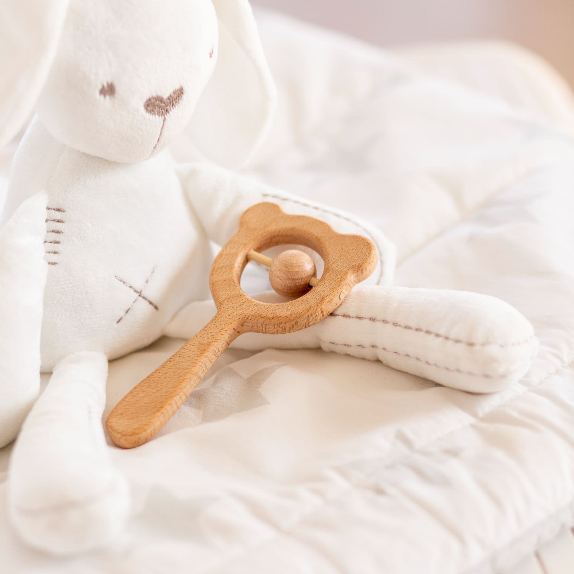 Teddy Wooden Rattle view 2